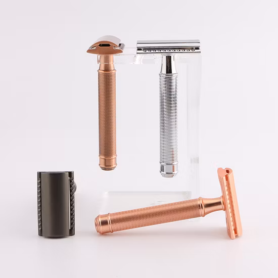 D644 Private Label Men&prime; S Double-Edged Straight Cut Safety Razor with Brass Handle