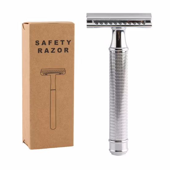 D644 Private Label Men&prime; S Double-Edged Straight Cut Safety Razor with Brass Handle