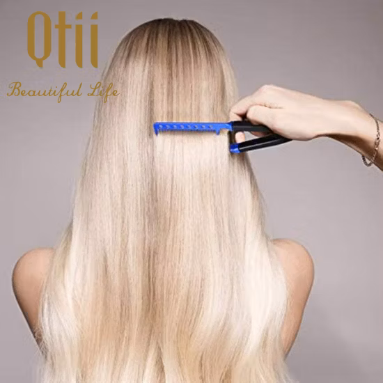 Strumento per stirare i capelli, pettine in ferro piatto, facile resistenza al calore, a forma di V, per salone fai da te